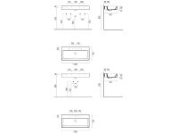 Накладная либо подвесная раковина черного цвета GSI KUBE X 9423011 100х47 схема 3