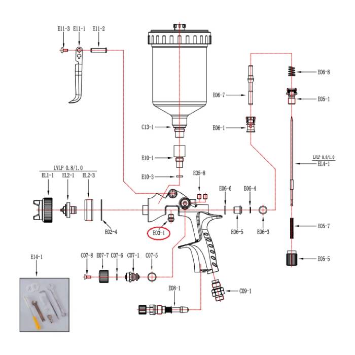 Teskom EFC-S Уплотнительная гайка Иглы E03-1