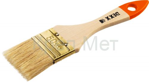DEXX 50 мм, 2″, натуральная щетина, деревянная ручка, флейцевая, все виды ЛКМ, плоская кисть (0100-050)
