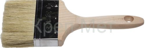 ЗУБР УНИВЕРСАЛ, 100 мм, 4″, светлая натуральная щетина, деревянная ручка, все виды ЛКМ, плоская кисть (01005-100)