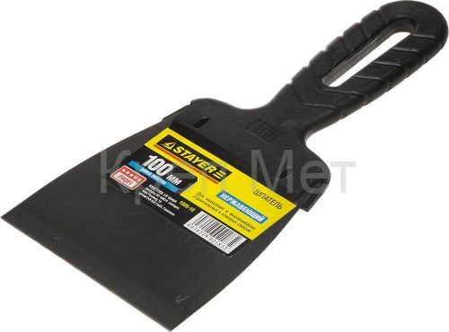 STAYER PROFlat, 100 мм, пластиковая ручка, нержавеющий шпатель, Professional (1008-10)