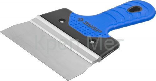 ЗУБР 150 мм, усиленная алюминиевая направляющая, двухкомпонентная ручка, нержавеющий, фасадный шпатель, Профессионал (10049-15)