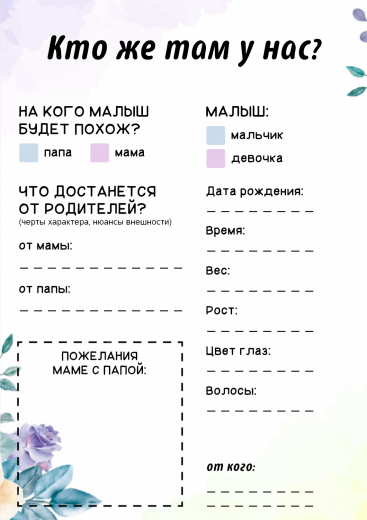 Анкета на гендер-пати PT-31703