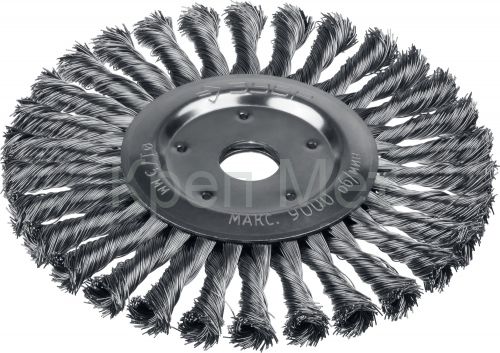 ЗУБР 175 х 22 мм, жгутированная стальная проволока 0.5 мм, щетка дисковая для УШМ, Профессионал (35190-175)