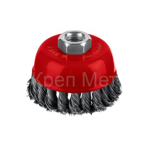 ЗУБР 75хМ14 щетка чашечная для УШМ, жгутированная стальная проволока 0.5 мм, посад. М14 (35172-075)