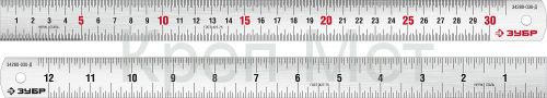 ЗУБР Про-30Д, длина 0.30 м, усиленная нержавеющая линейка, Профессионал (34280-030-Д)