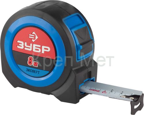 ЗУБР 8 м х 27 мм, рулетка со сверх широким полотном, Профессионал (34059-08-27)