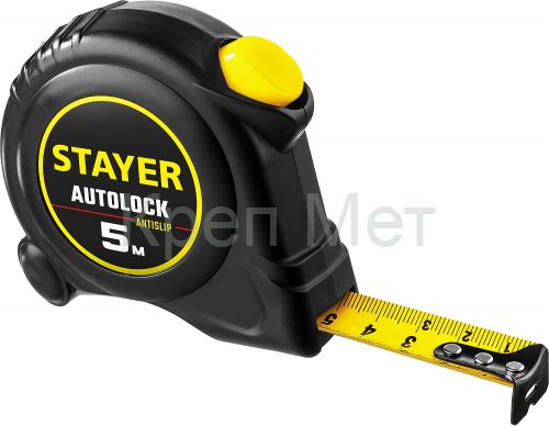 STAYER AutoLock, 5 м х 19 мм, рулетка с автостопом (2-34126-05-19)