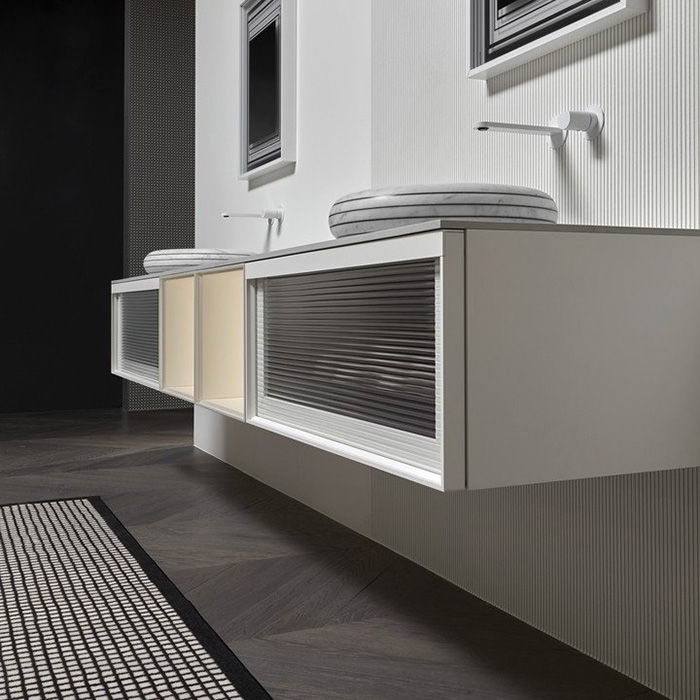 Модульный комплект подвесной Antonio Lupi Bemade с тумбами и базой под раковину ФОТО