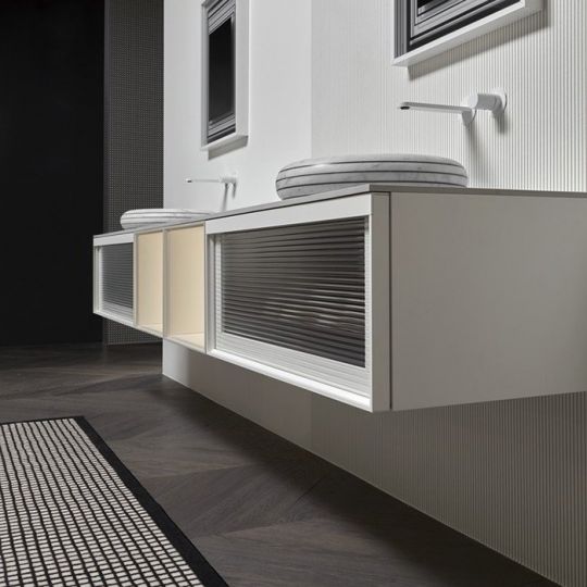 Модульный комплект подвесной Antonio Lupi Bemade с тумбами и базой под раковину схема 2