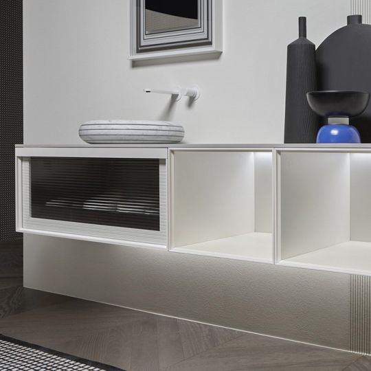 Модульный комплект подвесной Antonio Lupi Bemade с тумбами и базой под раковину схема 5