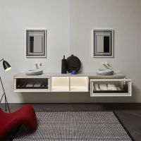 Модульный комплект подвесной Antonio Lupi Bemade с тумбами и базой под раковину схема 8