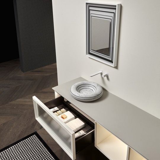 Модульный комплект подвесной Antonio Lupi Bemade с тумбами и базой под раковину схема 10