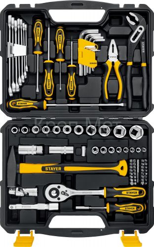 STAYER UNIVERSAL 83, 83 предм., (1/2″+ 1/4″), универсальный набор инструмента, Professional (27710-H83)