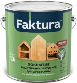 Защитный Состав для Древесины Faktura 2.5л Махагон с Ионами Серебра и Льняным Масло для Внутренних и Наружных Работ / Фактура.