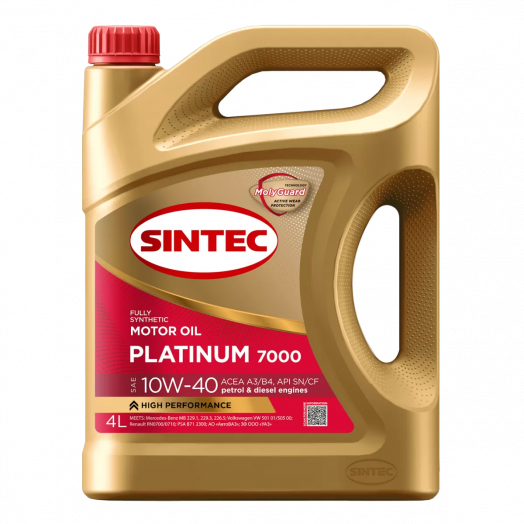 Sintec Platinum 7000 10W-40 A3/B4 SN/CF, 4л