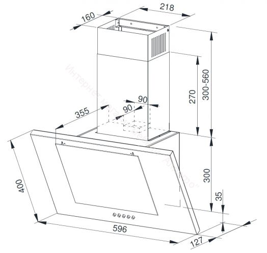Вытяжка Weissgauff Gamma 60 PB WH белый