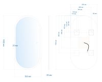 Зеркало ABBER Kontur AG6303S-1.0 с подсветкой, сенсорный выключатель, диммер схема 3