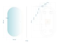 Зеркало ABBER Kontur AG6303SL-1.2 с подсветкой, сенсорный выключатель, диммер схема 3