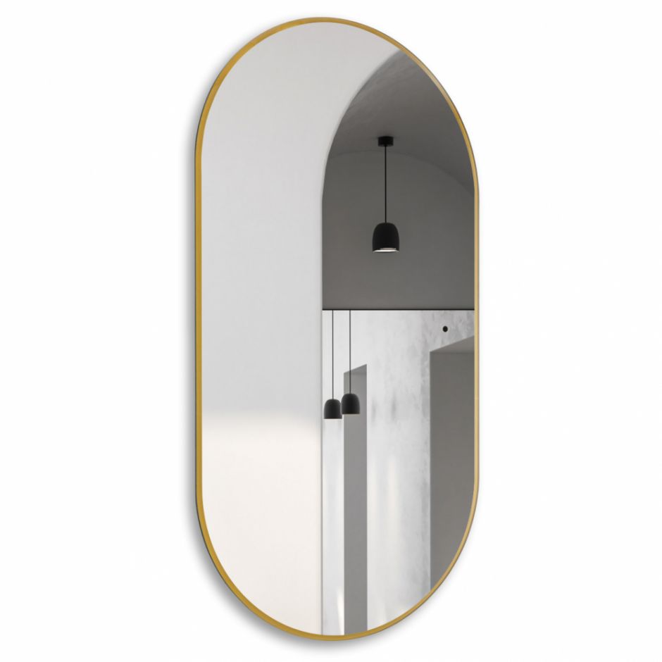 Изображение Зеркало ABBER Kontur AG6304SCG с подсветкой, бесконтактный выключатель, диммер, золото