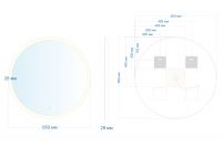 Зеркало ABBER Mond AG6202S-0.65 с подсветкой, сенсорный выключатель, диммер схема 3