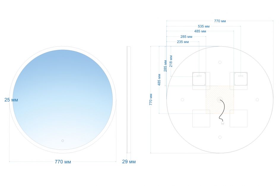 Зеркало ABBER Mond AG6202SL-0.77 с подсветкой, сенсорный выключатель, диммер ФОТО