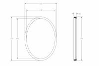 Зеркало для ванной ABBER Stein AS6610R с подсветкой, красное схема 2 Зеркало для ванной ABBER Stein AS6610R с подсветкой, красное схема 2