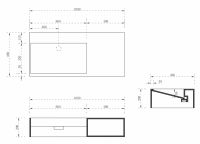Тумба с раковиной ABBER Stein AS2640-1.0 R подвесная, белая матовая схема 2