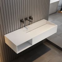 Тумба с раковиной ABBER Stein AS2640-1.2 L подвесная, белая матовая схема 1