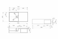 Тумба с раковиной ABBER Stein AS2649-0.8 подвесная, белая матовая схема 2