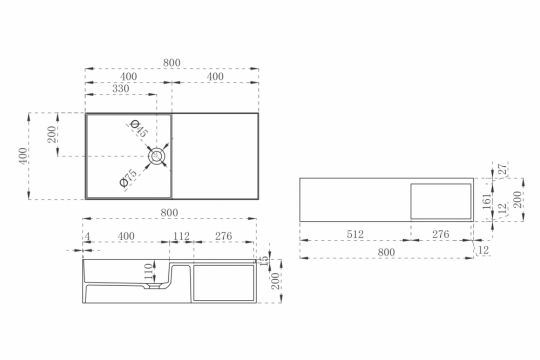 Тумба с раковиной ABBER Stein AS2649-0.8 подвесная, белая матовая схема 2