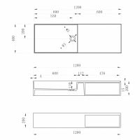 Тумба с раковиной ABBER Stein AS2649-1.2 подвесная, белая матовая схема 2