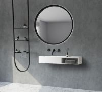 Тумба с раковиной ABBER Stein AS2649-1.2 подвесная, белая матовая схема 3