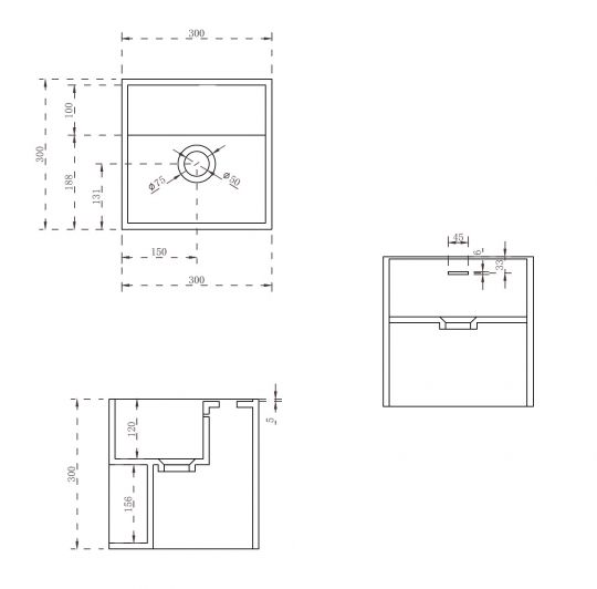 Тумба с раковиной ABBER Stein AS2639 подвесная, белая матовая схема 2
