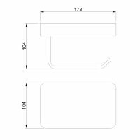 Бумагодержатель с полкой для телефона ABBER Westen AA1730G золото схема 2