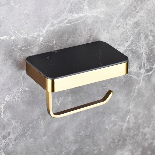 Бумагодержатель с полкой для телефона ABBER Westen AA1730G золото схема 3