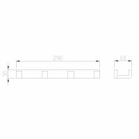 Вешалка на 4 крючка ABBER Westen AA1751G золото матовое схема 2