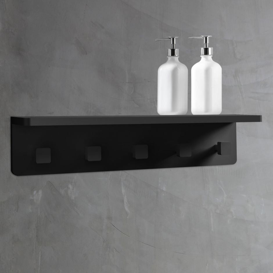 Изображение Вешалка с полкой ABBER Stein AS1651MB черная матовая