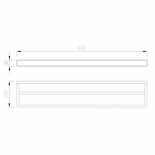 Полотенцедержатель двойной ABBER Westen AA1756G золото матовое схема 2
