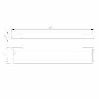 Полотенцедержатель двойной ABBER Westen AA1757B черный матовый схема 2 Полотенцедержатель двойной ABBER Westen AA1757B черный матовый схема 2
