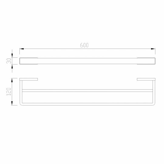 Полотенцедержатель двойной ABBER Westen AA1757B черный матовый схема 2 Полотенцедержатель двойной ABBER Westen AA1757B черный матовый схема 2