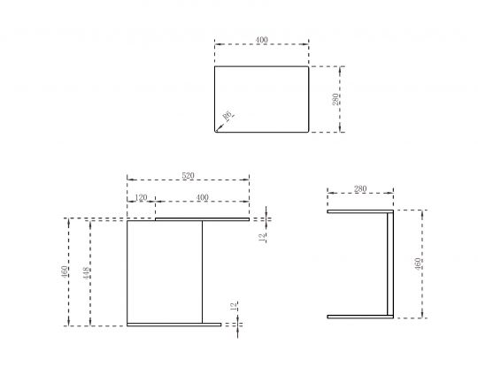 Столик для ванной комнаты ABBER Stein AS1636MB черный матовый схема 2