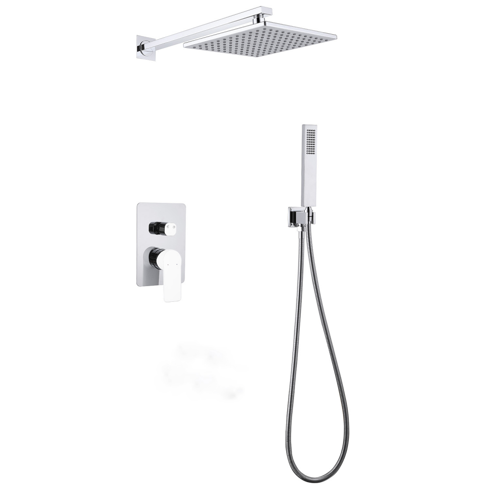 Душевая система ABBER Weiss Insel AF8018W скрытого монтажа без излива, белый-хром цена от 31 000 ₽ Фото Душевая система ABBER Weiss Insel AF8018W скрытого монтажа без излива, белый-хром