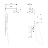 Душевая система ABBER Weiss Insel AF8018W скрытого монтажа без излива, белый-хром схема 2 Душевая система ABBER Weiss Insel AF8018W скрытого монтажа без излива, белый-хром схема 2