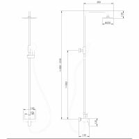 Душевая стойка ABBER Weiss Insel AF8020B без излива, черная матовая схема 2 Душевая стойка ABBER Weiss Insel AF8020B без излива, черная матовая схема 2