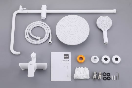 Душевая стойка ABBER Weiss Insel AF8020FWL без излива, белый матовый схема 3