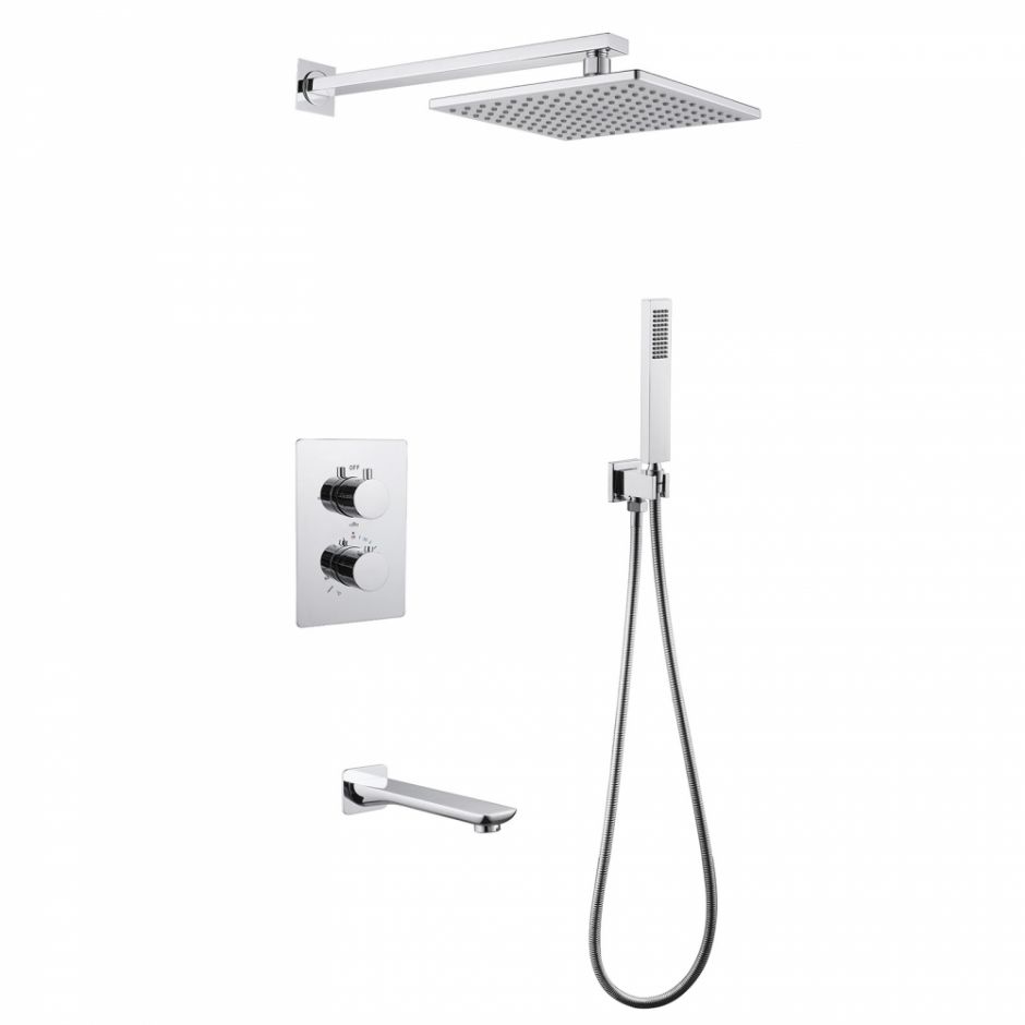 Изображение Душевая система ABBER Weiss Insel AF8050 скрытого монтажа с изливом, термостат, хром