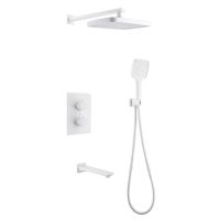 Душевая система ABBER Weiss Insel AF8050W скрытого монтажа с изливом, термостат, белый схема 1