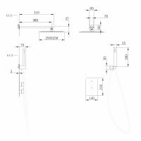 Душевая система ABBER Weiss Insel AF8051 скрытого монтажа без излива, термостат, хром схема 2 Душевая система ABBER Weiss Insel AF8051 скрытого монтажа без излива, термостат, хром схема 2