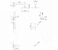 Душевая система ABBER Wasser Kreis AF8117G скрытого монтажа с изливом, золото матовое схема 2